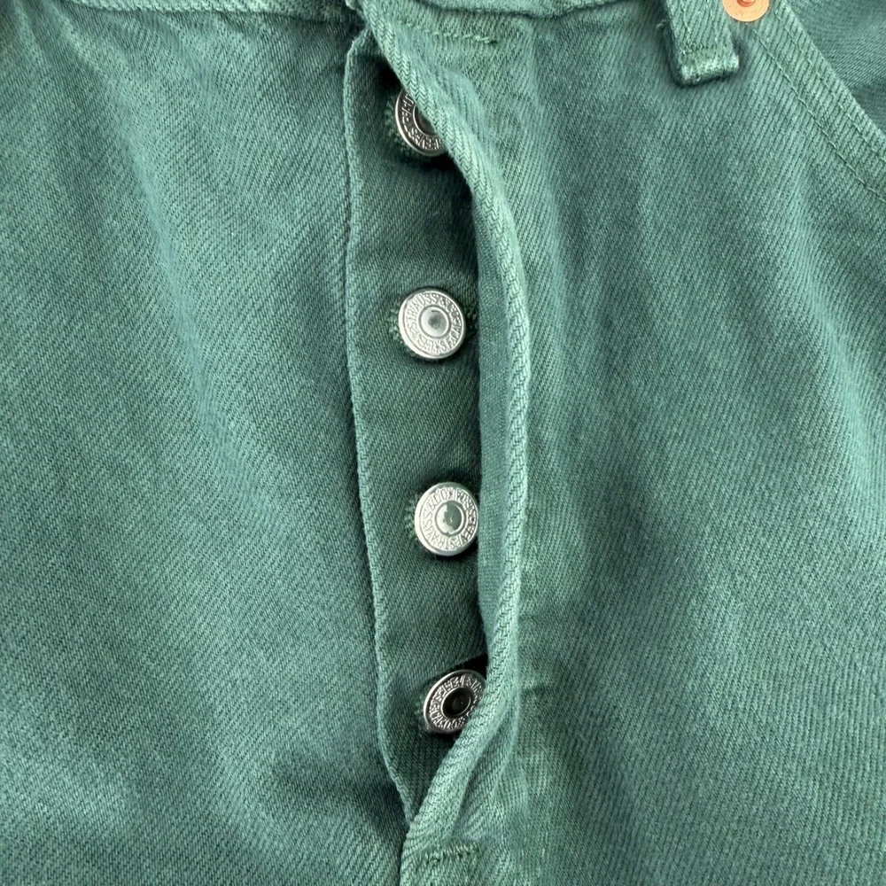 Levi's Jeans Mens 36x34 Hunter Green 501 Original Straight Leg Button Fly Cotton